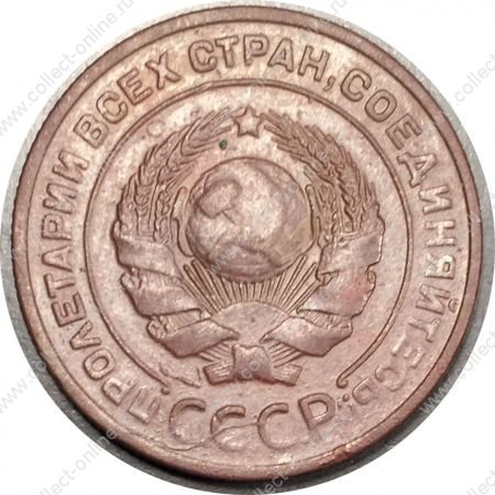 СССР 1924 г. • KM# Y77 • 2 копейки • герб СССР • регулярный выпуск • XF-