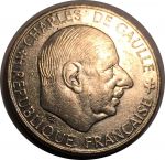 Франция 1988 г. • KM# 863 • 1 франк • Генерал Де Голль • памятный выпуск • AU+