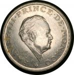 Монако 1989 г. KM# 157 • 2 франка • Ренье III • герб княжества • регулярный выпуск • AU