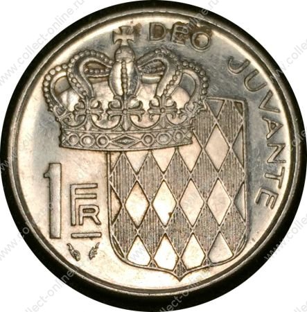 Монако 1986 г. KM# 140 • 1 франк • Ренье III • герб княжества • регулярный выпуск • BU-