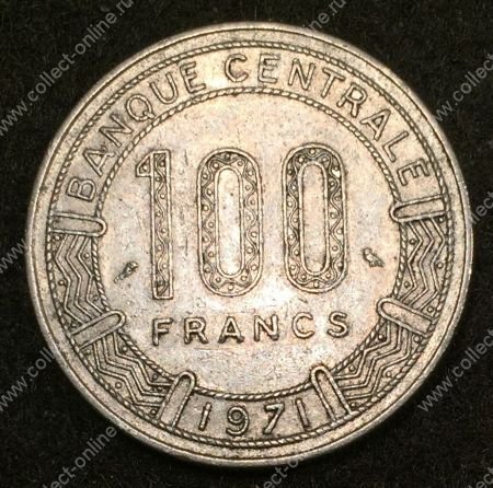 Центральноафриканская Республика 1971 г. • KM# 6 • 100 франков • гигантские антилопы • регулярный выпуск • XF+