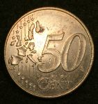 Германия • ФРГ 2002 г. J •KM# 212 • 50 евроцентов • Бранденбургские ворота • регулярный выпуск • BU-