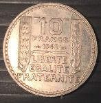 Франция 1948 г. • KM# 909.1 • 10 франков • (малая голова) • регулярный выпуск • MS BU