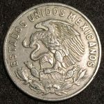 Мексика 1964-69 гг. KM# 451 • 50 сентаво • голова ацтека • регулярный выпуск • XF - AU