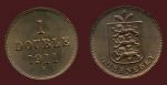 Гернси 1911 г. H • KM# 10 • 1 дабл • герб острова • регулярный выпуск • MS BU Люкс! ( кат.- $12,00 )