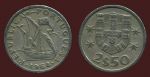 Португалия 1964 г. • KM# 590 • 2½ эскудо • парусник • регулярный выпуск • XF ( кат. - $20 )
