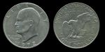 США 1972 г. D • KM# 203 • 1 доллар • президент Дуайт Эйзенхауэр • орел на луне • регулярный выпуск • BU
