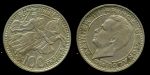 Монако 1950 г. KM# 133 • 100 франков • Ренье III • средневековый рыцарь • регулярный выпуск • MS BU