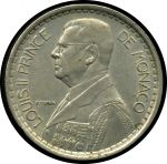 Монако 1947 г. KM# 124 • 20 франков • Луи II • герб княжества • регулярный выпуск • MS BU