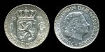 Нидерланды 1954 г. • KM# 184 • 1 гульден • королева Юлиана • серебро • регулярный выпуск • XF-AU
