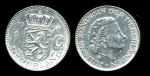 Нидерланды 1958 г. • KM# 184 • 1 гульден • королева Юлиана • серебро • регулярный выпуск • BU