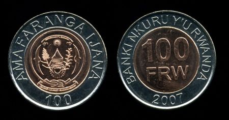 Руанда 2007г. KM#  / 100 франков / MS BU / гербы биметалл