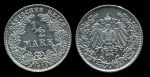 Германия 1915 г. J(Гамбург) • KM# 17 • ½ марки • Имперский орел • регулярный выпуск • BU ( кат. - $20 )