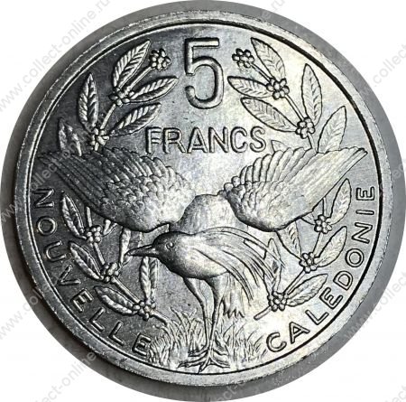 Новая Каледония 1999 г. KM# 16 • 5 франков • птица Кагу • регулярный выпуск • MS BU