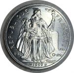 Новая Каледония 1999 г. • KM# 16 • 5 франков • птица Кагу • регулярный выпуск • MS BU