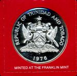 Тринидад и Тобаго 1976 г. KM# 16 • 10 долларов • государственный герб • карта острова • серебро 925 - 35 гр. • регулярный выпуск • MS BU пруф!!
