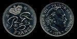 Монако 1971-1995 гг. • KM# 150 • 5 франков • Ренье III • герб княжества • регулярный выпуск • MS BU