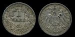 Германия 1910 г. J (Гамбург) • KM# 14 • 1 марка • (серебро) • Имперский орел • регулярный выпуск • AU+ ( кат.- $ 200 )