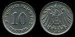 Германия 1912 г. J (Гамбург) • KM# 12 • 10 пфеннигов • регулярный выпуск • UNC ( кат. - $15 )