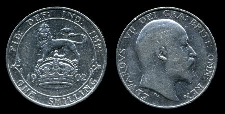 Великобритания 1910 г. • KM# 800 • 1 шиллинг • Эдуард VII • серебро • регулярный выпуск • VF+