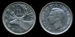 Канада 1937 г. • KM# 35 • 25 центов • Георг VI • олень • серебро • регулярный выпуск • XF+