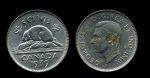 Канада 1939 г. • KM# 33 • 5 центов • Георг VI • бобер • AU ( кат. - $15 )