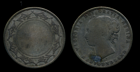 Ньюфаундленд 1872 г. H • KM# 6 • 50 центов • королева Виктория • серебро • регулярный выпуск • VG