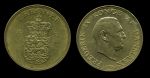Дания 1958 г. • KM# 838.2 • 2 кроны • Фредерик IX • королевский герб • регулярный выпуск • MS BU