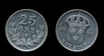 Швеция 1933 г. • KM# 785 • 25 эре • Королевский герб • серебро • регулярный выпуск • XF