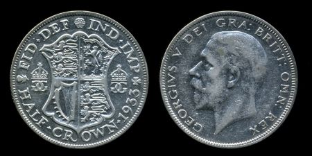 Великобритания 1933 г. • KM# 835 • полкроны • Георг V • регулярный выпуск • XF ( кат. - $20 )
