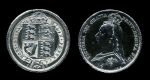 Великобритания 1887 г. • KM# 760 • 6 пенсов • Королева Виктория(юбилейный портрет) • регулярный выпуск • BU*