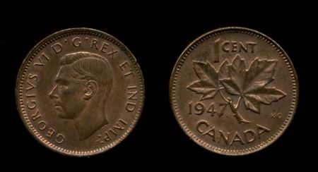 Канада 1932 г. • KM# 328 • 1 цент • Георг VI • кленовый лист • регулярный выпуск • MS BU
