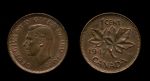Канада 1947 г. • KM# 328 • 1 цент • Георг VI • кленовый лист • регулярный выпуск • MS BU