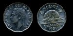 Канада 1952 г. • KM# 42a • 5 центов • Георг VI • бобр • BU ( кат. - $8 )