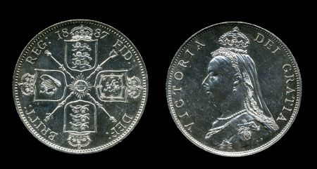 Великобритания 1887 г. • KM# 762 • флорин • Королева Виктория(юбилейный портрет) • регулярный выпуск • MS BU