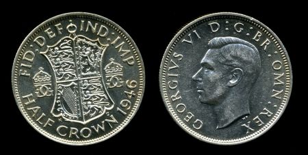 Великобритания 1946 г. • KM# 856 • полкроны • Георг VI • регулярный выпуск • MS BU ( кат.- $20+ )