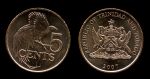 Тринидад и Тобаго 1976-2010 гг. KM# 30 • 5 центов • государственный герб • райская птица • регулярный выпуск • +/- BU