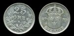 Швеция 1939 г. • KM# 785 • 25 эре • Королевский герб • серебро • регулярный выпуск • XF 