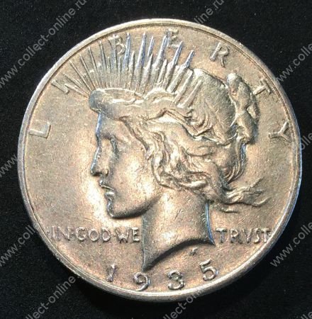 США 1935 г. S • KM# 110 • 1 доллар ("Доллар мира") • серебро • регулярный выпуск • AU-