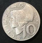 Австрия 1958 г. • KM# • 2882 • 10 шиллингов • серебро • регулярный выпуск • XF-AU