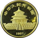 Китай • КНР 1987 г. • KM# 166 • 100 юаней • панда у водопоя • золото 999 - 31.13 гр. • MS BU Люкс!! пруф!