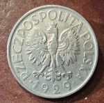 Польша 1929 г. • KM# 14 • 1 злотый • регулярный выпуск • AU+ (кат. - $100)
