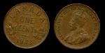 Канада 1933 г. • KM# 28 • 1 цент • Георг V • регулярный выпуск • AU+