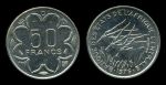 Центральноафриканский Союз 1976 г. D(Габон) • KM# 11 • 50 франков • гигантские антилопы • регулярный выпуск • BU-