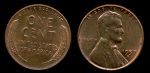 США 1957 г. D • KM# A132 • 1 цент • Авраам Линкольн • регулярный выпуск • BU-MS BU RED