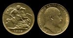 Великобритания 1903 г. • KM# 804 • полсоверена • Эдуард VII • св. Георгий • золото • регулярный выпуск • AU