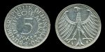 Германия • ФРГ 1965 г. J (Гамбург) • KM# 112.1 • 5 марок • серебро • регулярный выпуск • MS BU ( кат. - $25+ )