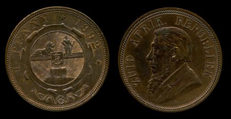 Южная Африка 1892 г. • KM# 2 • 1 пенни • герб • регулярный выпуск • MS BU Люкс!!