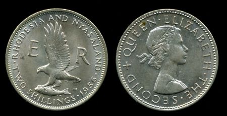 Родезия и Ньясаленд •1956 г. • KM# 6 • 2 шиллинга • орел • MS BU Люкс!!