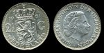 Нидерланды 1961 г. • KM# 185 • 2 ½ гульдена • королева Юлиана • регулярный выпуск • XF-AU • серебро